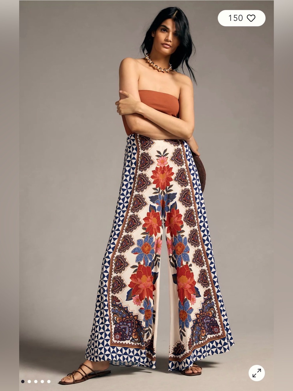 Farm Rio x Anthropologie Printed Wide-Leg Pants | Size XS - Picture 2 of 10